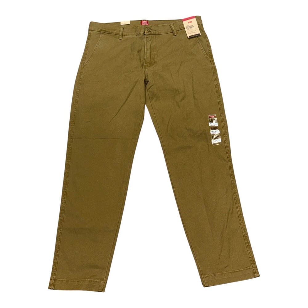 Levis XX Chino Standard Taper Pants Mens 34x30 Khaki Stretch Hemmed 30 Inseam